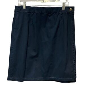 Vintage 90s Averroe Wrap skirt navy 100% cotton womens xl